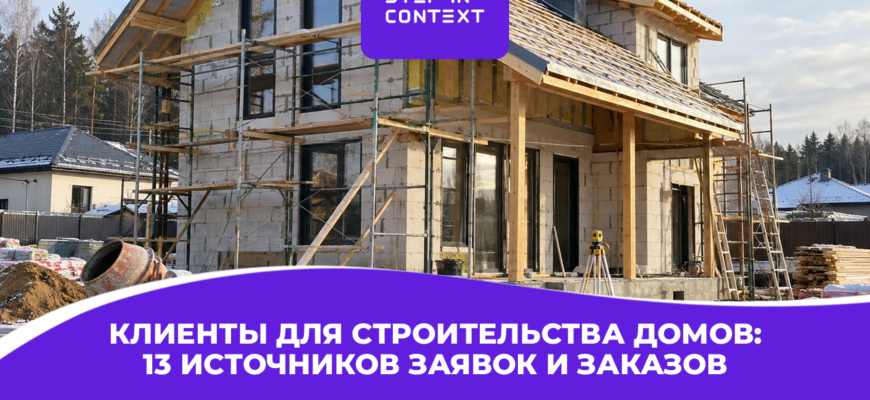 Клиенты для строительства домов: 13 источников заявок и заказов